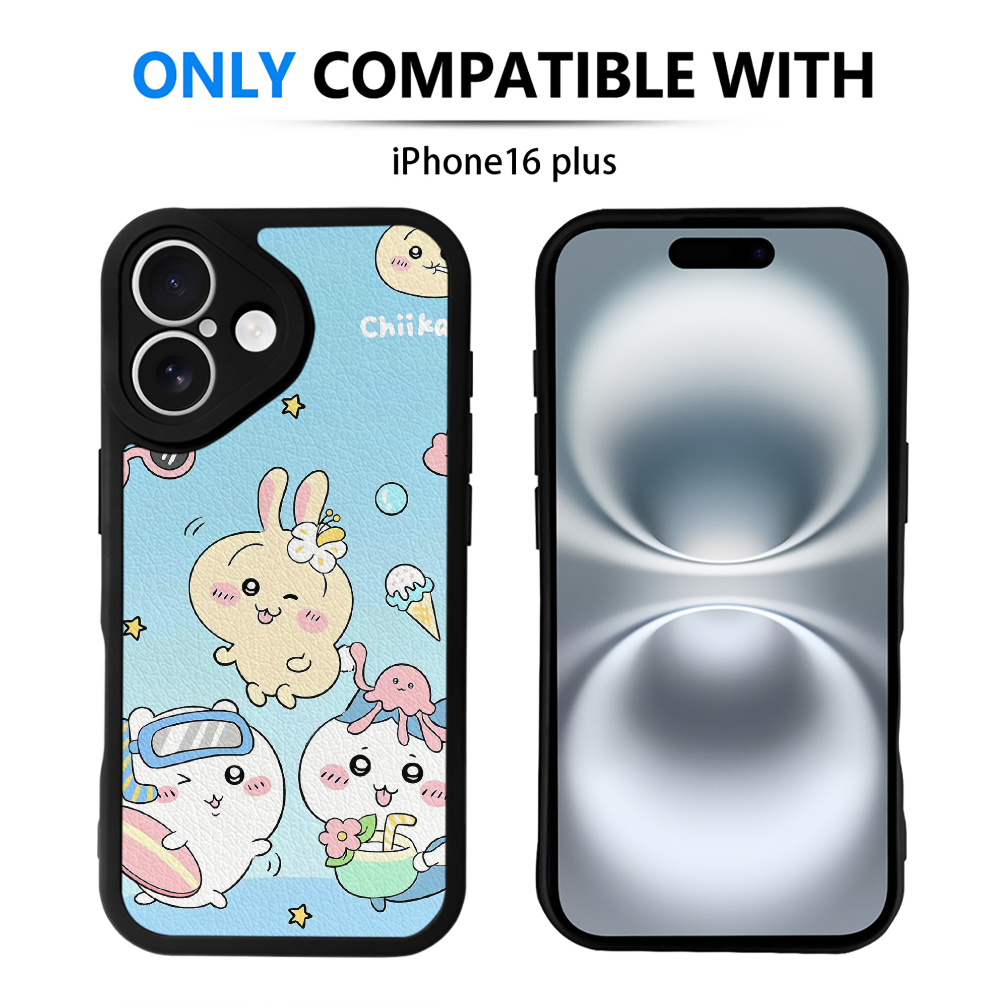 （画像用） ちいかわ Chii-kawa 【iPhone 16シリーズ対応】シリコンスマホケース（レザー調） 材質：シリコン